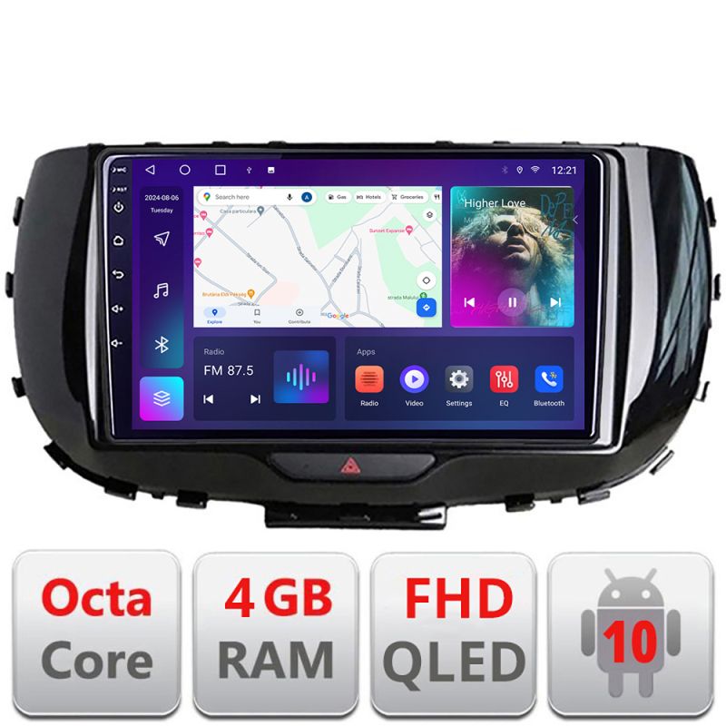 Navigatie Kia Soul 2020- B-soul Android Ecran QLED octa core 4+64 carplay android auto kit-soul+EDT-E309V3