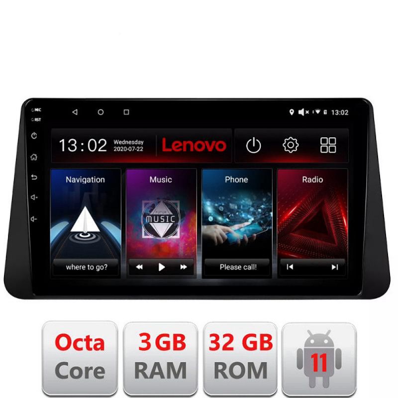 Navigatie Nissan Micra intre anii 2014-2019 Octa Core cu Android Radio Bluetooth Internet GPS WIFI DSP 3+32 GB LENOVO LITE