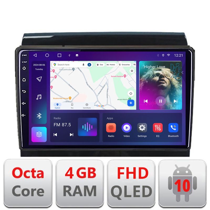 Navigatie Fiat Ducato Citroen Jumper Peugeot Expert 2006-2018 variante radio cd sau navigatie de fabrica Android Ecran QLED octa core 4+64 carplay android auto KIT-ducato-high+EDT-E309V3