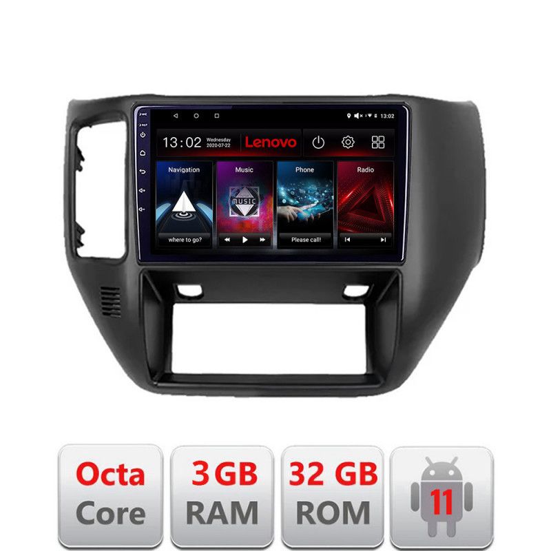 Navigatie Nissan Patrol Android radio bluetooth internet DSP 8Core 3+32GB LTE carplay android auto KIT-p LENOVO LITE