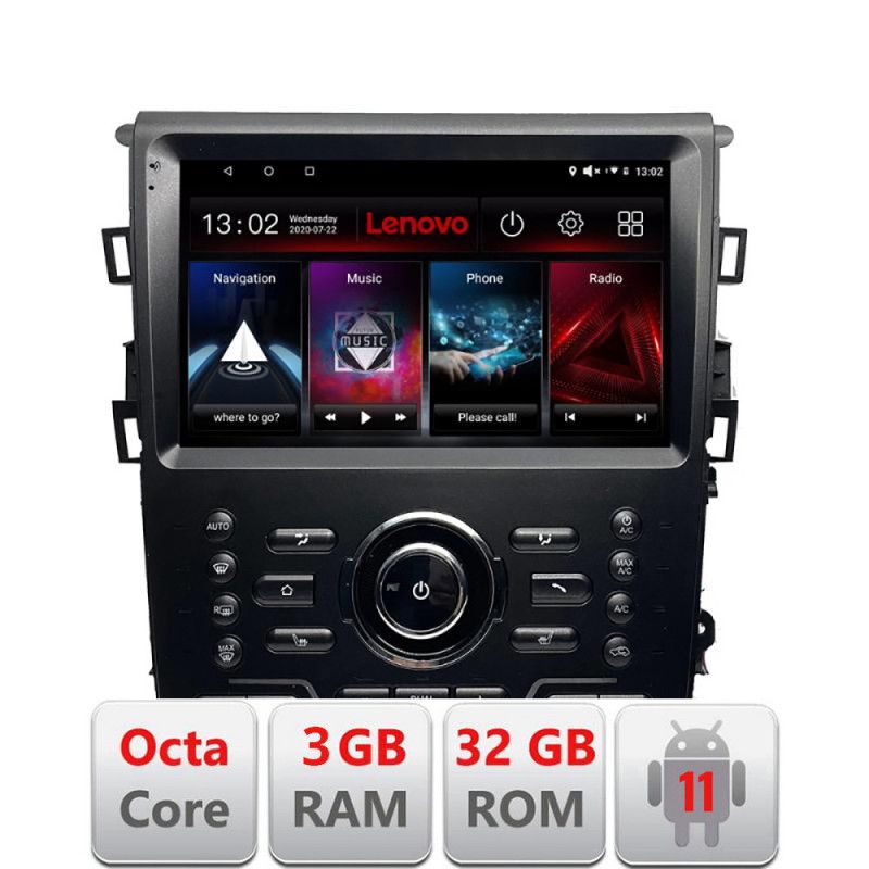 Navigatie Mondeo MK5 SYNC2 si SYNC 3 2015-2022 Octa Core cu Android Radio Bluetooth Internet GPS WIFI DSP 3+32 LENOVO LITE