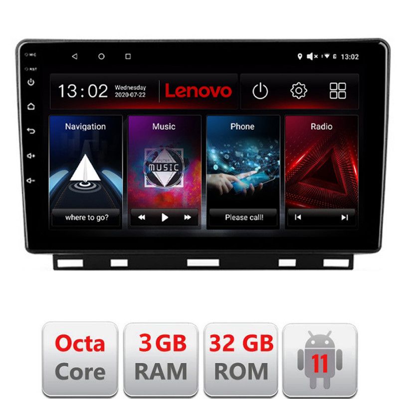 Navigatie Renault Clio 5 Octa Core cu Android Radio Bluetooth Internet GPS WIFI DSP 3+32 GB 4G KIT-clio5+EDT-E5 LENOVO LITE