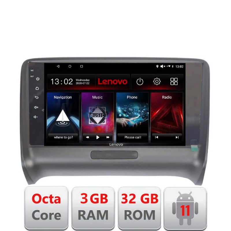 Navigatie Audi TT 2004-2011 D-078 Octa Core cu Android Radio Bluetooth Internet GPS WIFI DSP 3+32 GB 4G KIT-078 LENOVO LITE