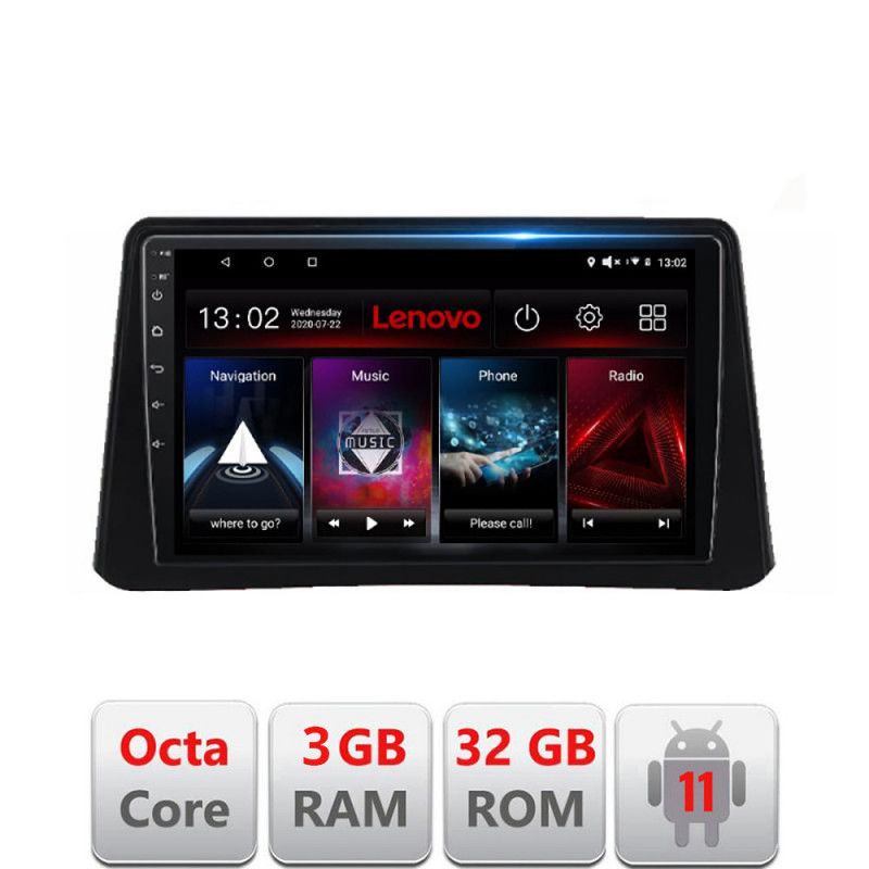 Navigatie Opel Mokka 2012-2016 D-MOKKA1 Octa Core cu Android Radio Bluetooth Internet GPS WIFI DSP 3+32 GB 4G K LENOVO LITE