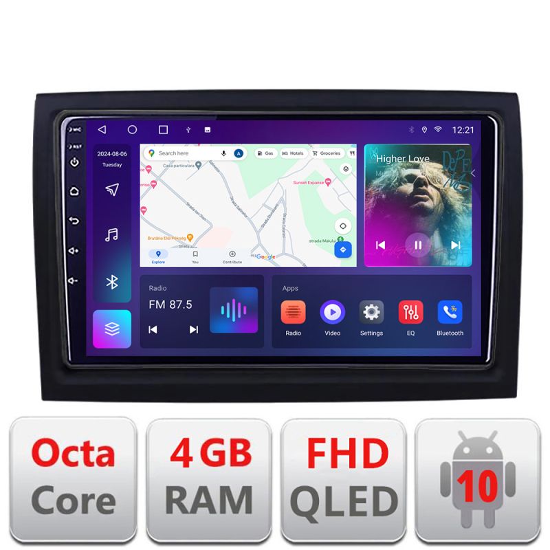 Navigatie Fiat ducato 2006- B-DUCATO Android Ecran QLED octa core 4+64 carplay android auto KIT-ducato+EDT-E309V3