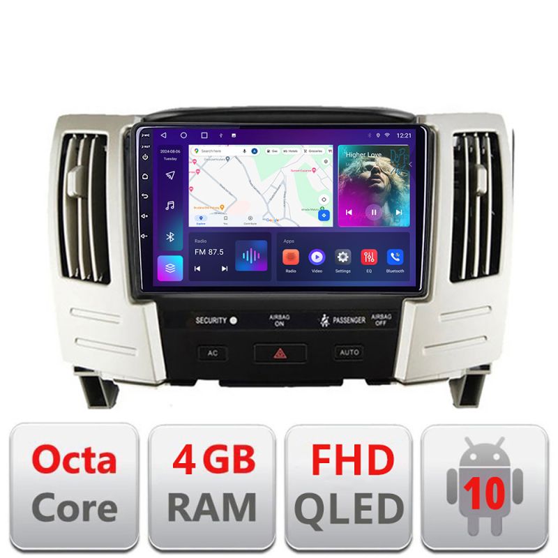 Navigatie Lexus RX300 2003-2008 Android Ecran QLED octa core 4+64 carplay android auto KIT-RX300+EDT-E309V3