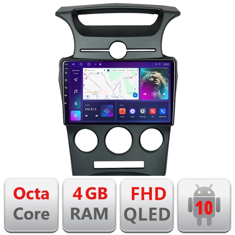 Navigatie Kia Carens 2006-2012 clima automata Android radio gps internet quad core 4+64 carplay android auto KIT-carens-2006+EDT-E309v3