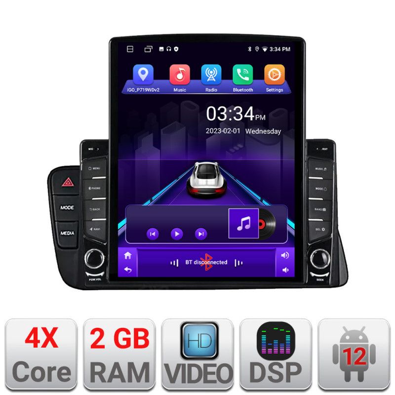 Navigatie Audi A4 A5 B8 cu MMI3G Android radio gps internet quad core 2+32 ecran vertical 9.7