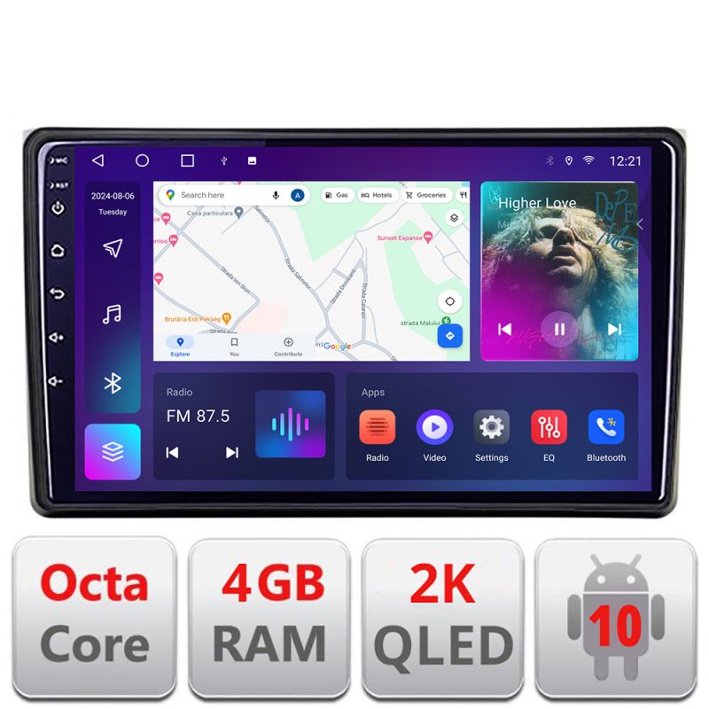 Navigatie Audi A4 B6 C-050 Android Octa Core Ecran 2K QLED GPS 4G 4+32GB 360 KIT-050+EDT-E409-2K v1