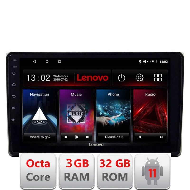 Navigatie Audi A4 B6 D-050 Octa Core cu Android Radio Bluetooth Internet GPS WIFI DSP 3+32 GB 4G KIT-050+EDT-E5 v1 LENOVO LITE