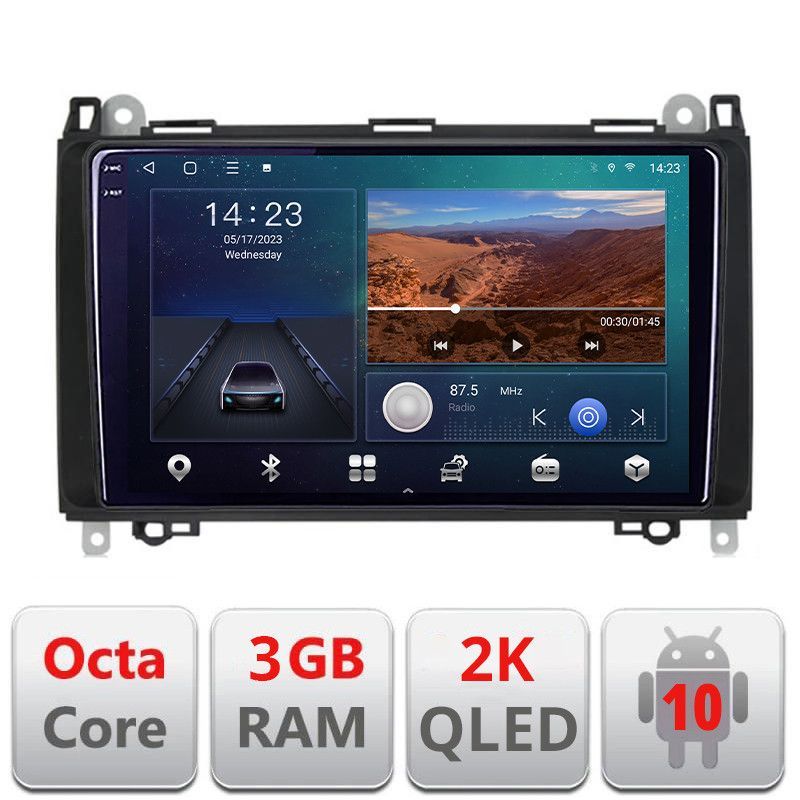 Navigatie Mercedes VW B-068 Android Ecran 2K QLED octa core 3+32 carplay android auto KIT-068+EDT-E309V3-2K v1