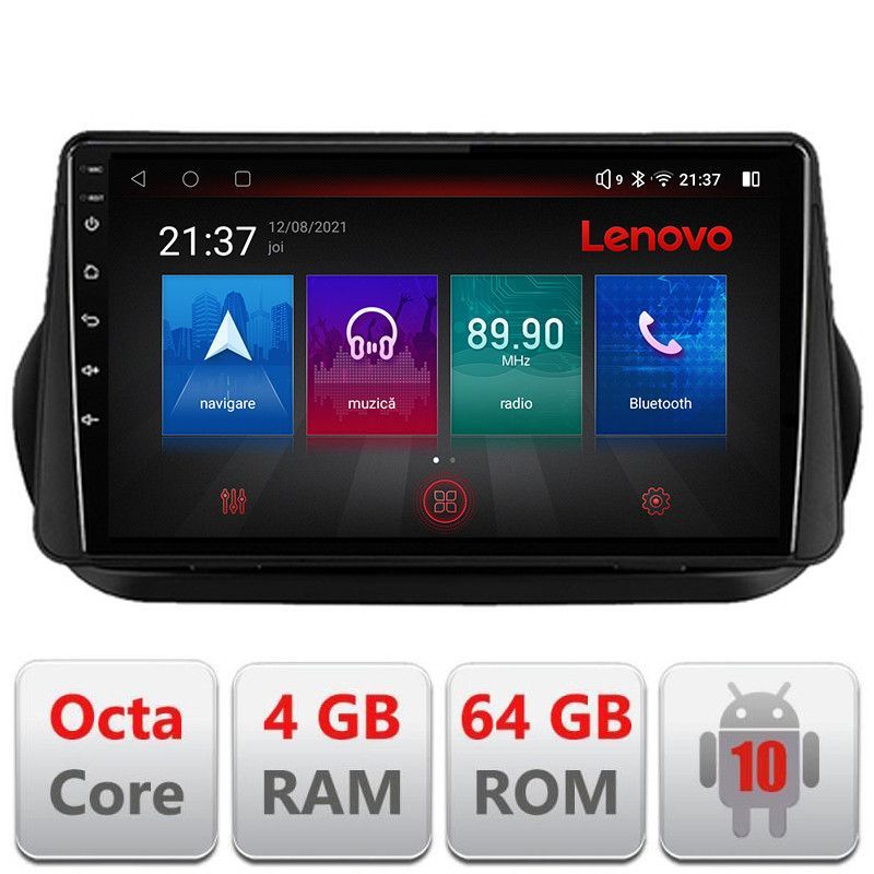 Navigatie Peugeot Bipper, Citroen Nemo, Fiat Qubo 2008-2017 Android radio gps internet Octa Core 4+64 LTE Kit-bipper+EDT-E510-PRO v2