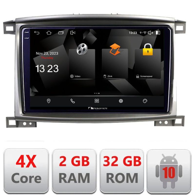 Navigatie Toyota Land Cruiser L100 2002-2008 5230-L100 Android Ecran 720P Quad Core 2+32 carplay android auto v1