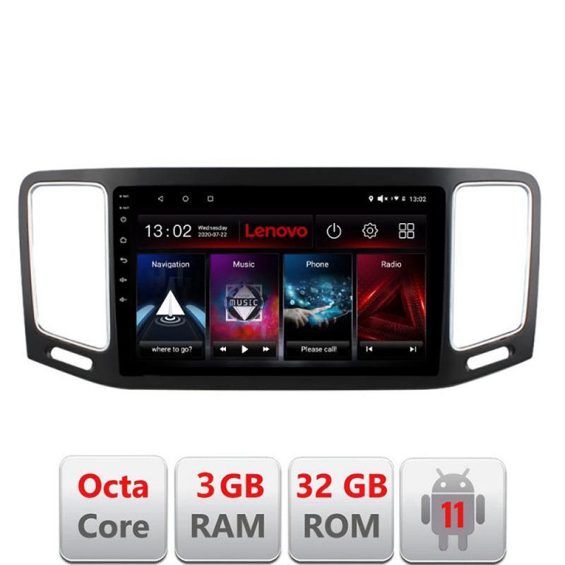 Navigatie VW Sharan 2011-2020 D-SHARAN Octa Core cu Android Radio Bluetooth Internet GPS WIFI DSP 3+32 GB 4G KI v1 LENOVO LITE