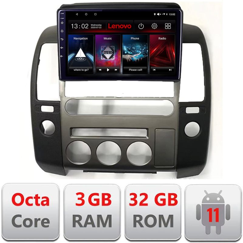 Navigatie Nissan Patfinder Navara Android radio gps internet Octa Core 3+32 KIT-nav-oem+EDT-E509 LENOVO LITE