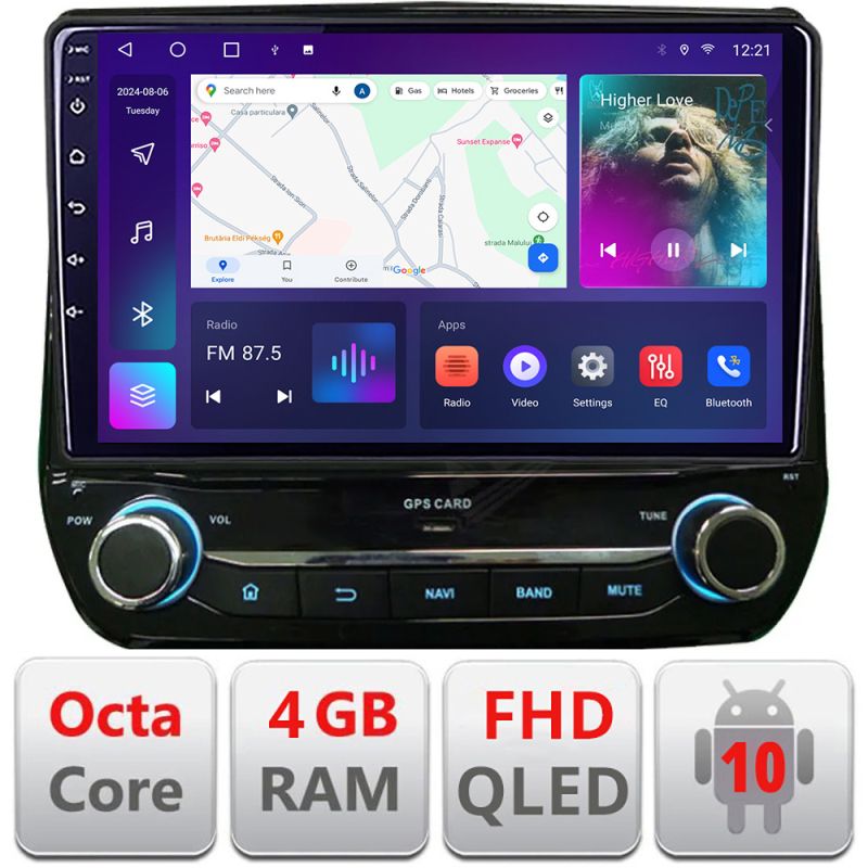 Navigatie dedicata Edonav Ford Fiesta 2020- Android radio gps internet quad core 2+32 carplay android auto Kit-fiesta-2020+EDT-E309v3