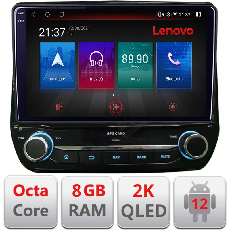 Navigatie dedicata Lenovo Ford Fiesta 2020- Octacore, 8 Gb RAM, 128 Gb Hdd, 4G, Qled 2K, DSP, Carplay AA, 360,Bluetooth