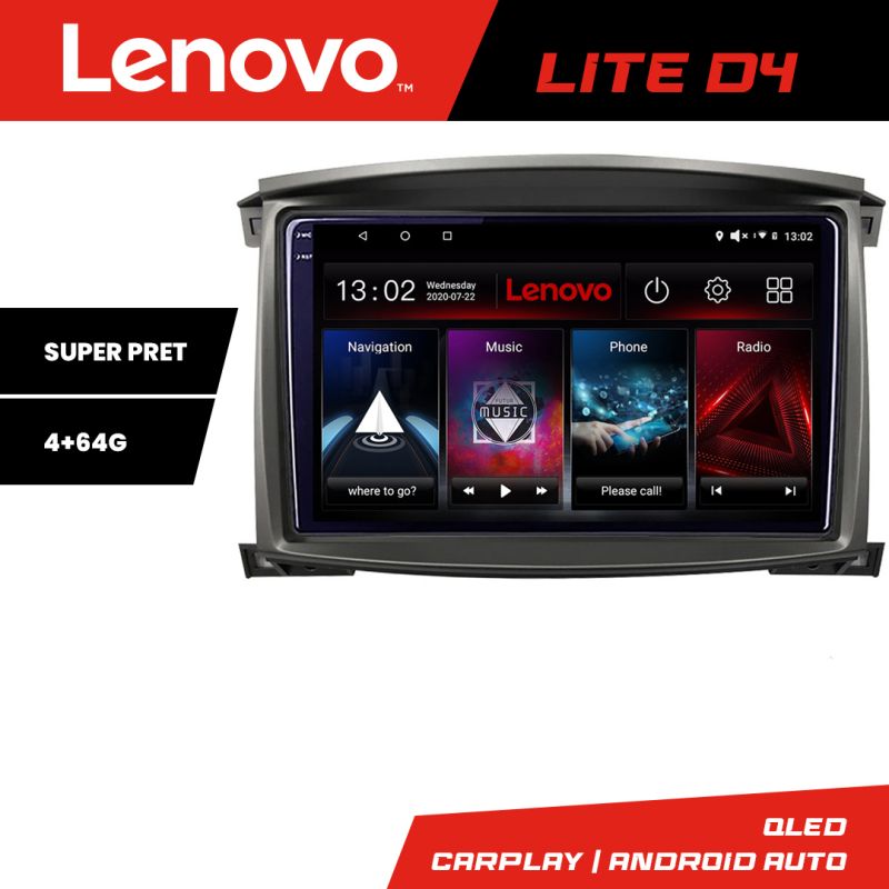 Navigatie Toyota Land Cruiser L100 2002-2006 Android radio gps internet 4+64 Lenovo