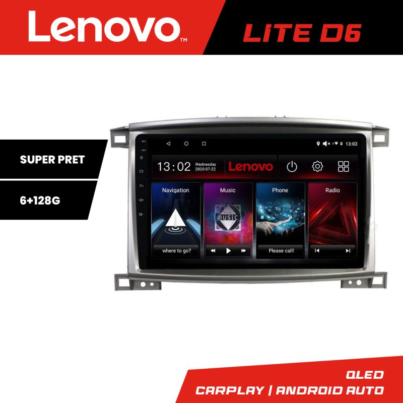 Navigatie Toyota Land Cruiser L100 2002-2008 Lenovo Kit-L100 8 core 6+128 GB Android Waze USB Navigatie Internet Youtube Radio v1