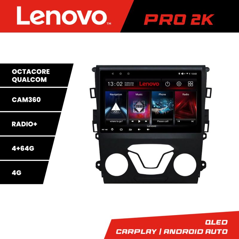 Navigatie Ford Mondeo 2013-2020 Lenovo Kit-377 8 core QLED 2K 4+64 360 Android Waze USB Navigatie Internet Youtube Radio