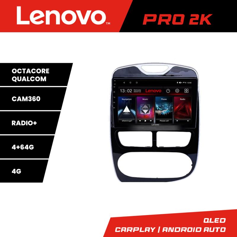 Navigatie Renault Clio 4 V1 Lenovo Kit-467 8 core QLED 2K 4+64 360 Android Waze USB Navigatie Internet Youtube Radio