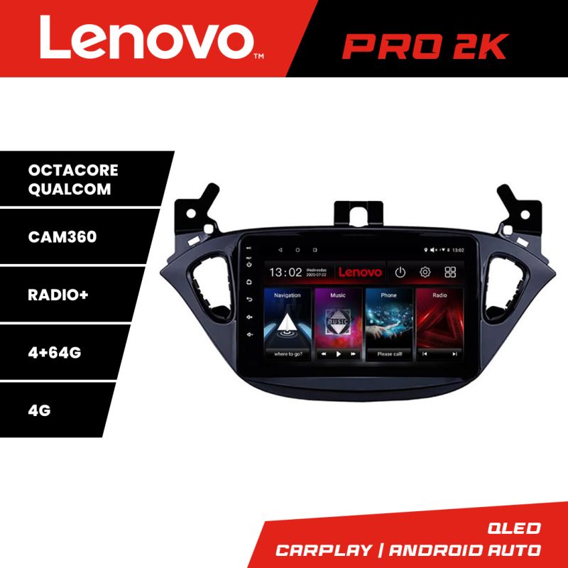 Navigatie Opel Corsa 2013-2016 Lenovo Kit-corsa 8 core QLED 2K 4+64 360 Android Waze USB Navigatie Internet Youtube Radio