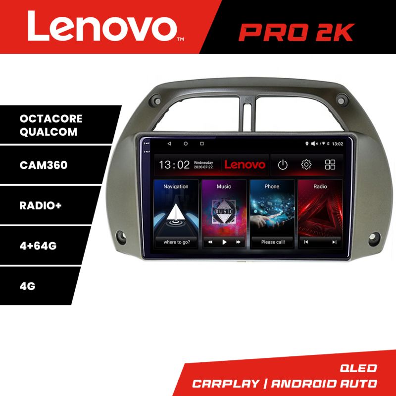 Navigatie Toyota Rav 4 2000-2004 Android radio gps internet 8 core QLED 2K 4+64 360 Lenovo