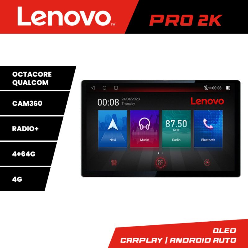 Navigatie Toyota Land Cruiser V8 L200 2008-2019 Lenovo PRO 4+64 2K 13 inch qled android 4G DSP gps internet Kit-381-type-a