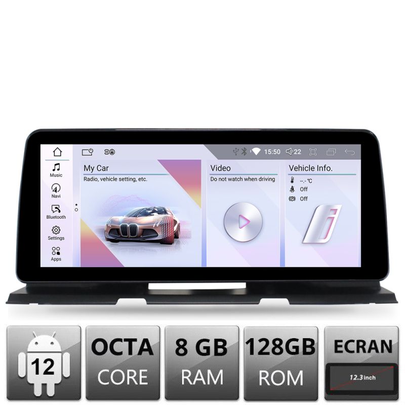 Navigatie dedicata Edotec BMW Seria 6 F06 masini cu EVO Android ecran 12.3" 8+128 4G BT