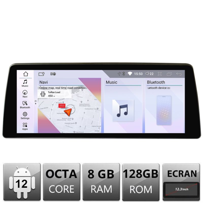 Navigatie dedicata Edotec BMW Seria 6 F06 masini cu CIC Android ecran 12.3