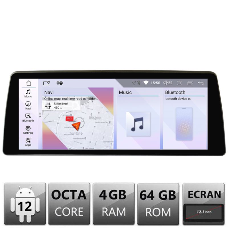 Navigatie dedicata Edotec BMW Seria 1 E87 2003-2008 masini fara ecran de fabrica Android ecran 12.3