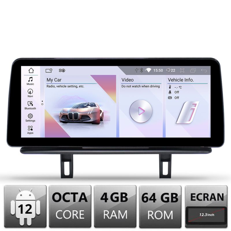 Navigatie dedicata Edotec BMW Seria 1 E87 2003-2008 masini cu ecran color CIC Android ecran 12.3