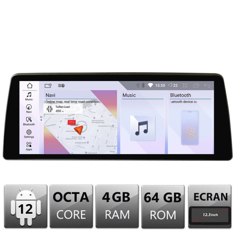 Navigatie BMW Seria 5 E60 2006-2012 cu ecran CIC Android ecran 10.25