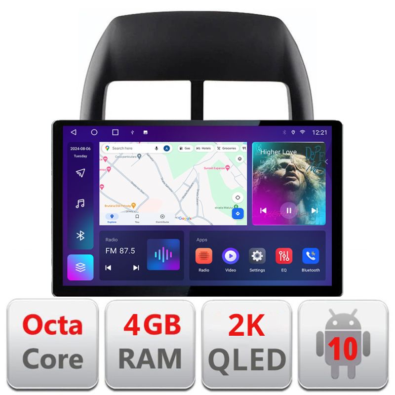 Navigatie dedicata Mistubishi ASX N-026 Edonav ecran 13" 2K 8 si 128 Android Waze USB Navigatie 4G 360 Toslink Youtube Radio KIT-