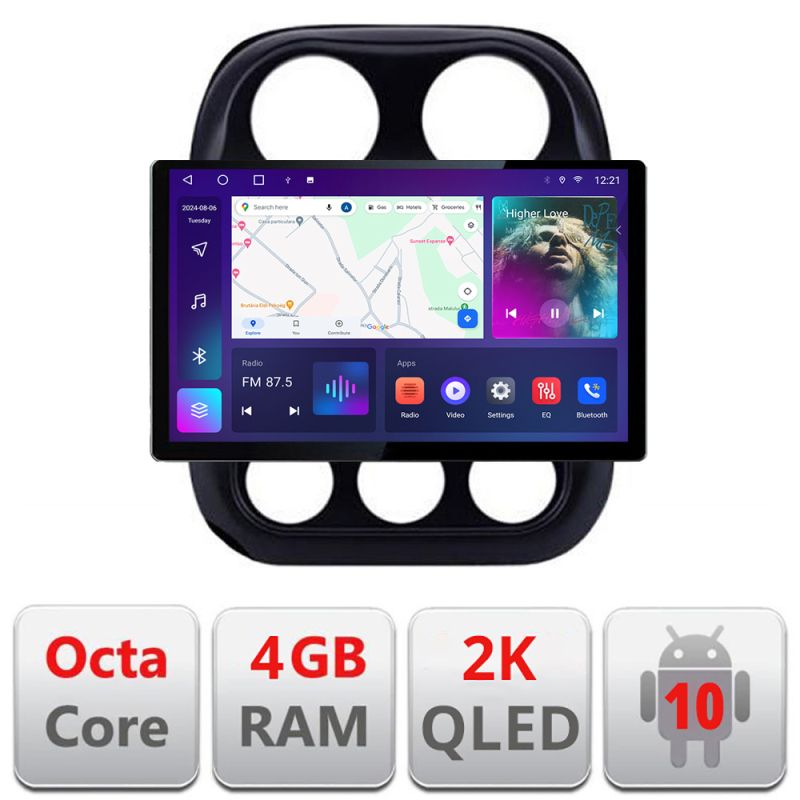 Navigatie dedicata Jeep Compass 2010-2016 N-2500 Edonav ecran 13" 2K 8 si 128 Android Waze USB Navigatie 4G 360 Toslink Youtube Ra