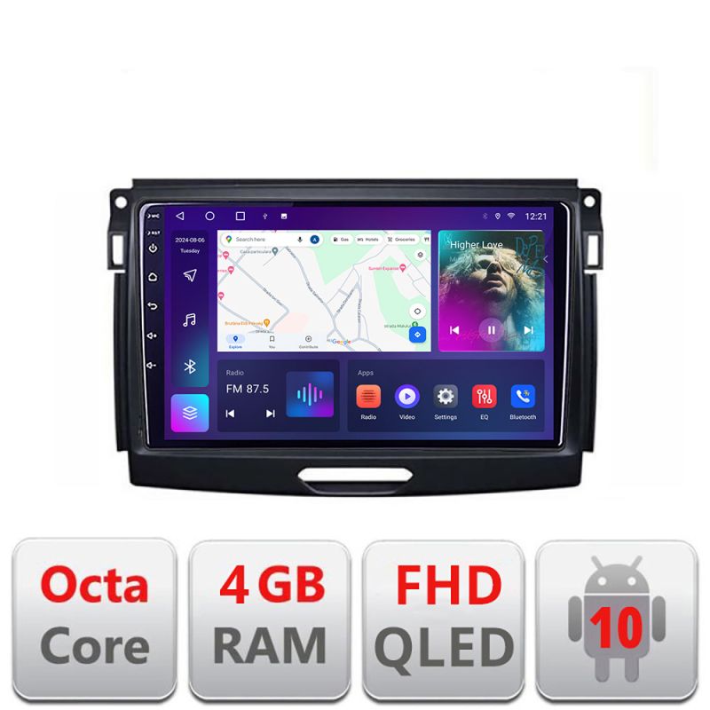 Navigatie Ford Ranger 2015-2020 Android Ecran QLED octa core 4+64 carplay android auto