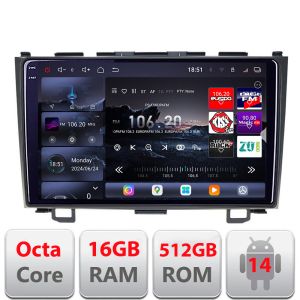 Navigatie Honda CR-V 2006-2012 Edotec Kit-009 8 core QLED 2K 16+512 360 Android Waze USB Navigatie Internet Youtube Radio