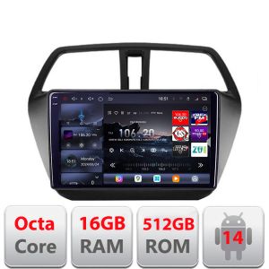 Navigatie Suzuki S-Cross 2013-2020 Edotec Kit-337 8 core QLED 2K 16+512 360 Android Waze USB Navigatie Internet Youtube Radio