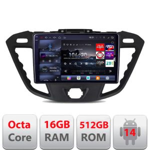 Navigatie Ford Transit 2012-2023 Edotec Kit-845 8 core QLED 2K 16+512 360 Android Waze USB Navigatie Internet Youtube Radio