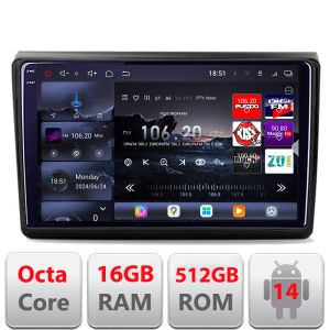 Navigatie Fiat BRAVO 2007-2014 Edotec Kit-BRAVO 8 core QLED 2K 16+512 360 Android Waze USB Navigatie Internet Youtube Radio