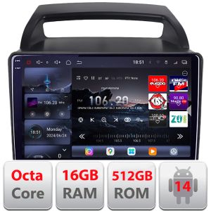 Navigatie Kia Carnival 2006-2014 Android radio gps internet 8 core QLED 2K 16+512 360 Edotec