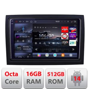 Navigatie Fiat ducato 2006- Edotec Kit-DUCATO 8 core QLED 2K 16+512 360 Android Waze USB Navigatie Internet Youtube Radio