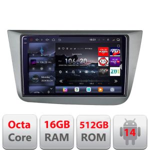 Navigatie Seat Leon 2005-2012 Edotec Kit-leon05 8 core QLED 2K 16+512 360 Android Waze USB Navigatie Internet Youtube Radio