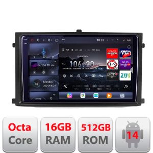 Navigatie Rexton 2019- Edotec Kit-REXTON 8 core QLED 2K 16+512 360 Android Waze USB Navigatie Internet Youtube Radio