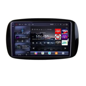 Navigatie Smart For Two 2015- Edotec Kit-Smart15 8 core QLED 2K 16+512 360 Android Waze USB Navigatie Internet Youtube Radio