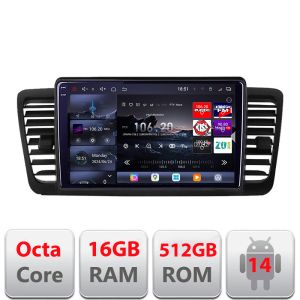 Navigatie Subaru Outback Legacy 2004-2009 Edotec Kit-SU02 8 core QLED 2K 16+512 360 Android Waze USB Navigatie Internet Youtube Radio