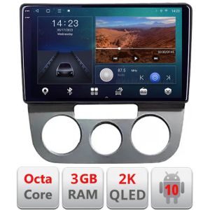 Navigatie VW Golf 5 2004-2010 clima manuala Android ecran Qled 2K Octa Core 3+32 carplay android auto KIT-golf5-manual+EDT-E309v3v3-2K