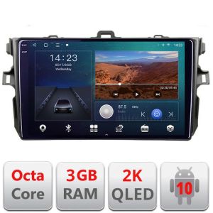 Navigatie Toyota Corolla B-063 Android Ecran 2K QLED octa core 3+32 carplay android auto KIT-063+EDT-E309V3-2K