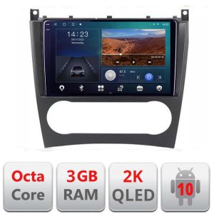 Navigatie Mercedes Clasa C W203 facelift B-093 Android Ecran 2K QLED octa core 3+32 carplay android auto KIT-093+EDT-E309V3-2K