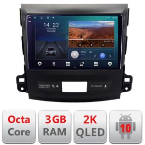 Navigatie Mitsubishi Outlander 2010 B-056 Android Ecran 2K QLED octa core 3+32 carplay android auto KIT-056+EDT-E309V3-2K